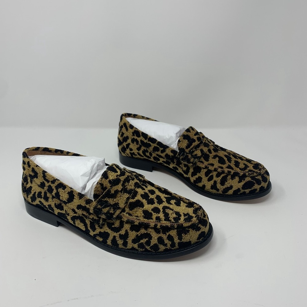 Re/Done 264-17W9LFR 90s Loafers Shoes Women's 39 Leopard Tapestry Slip-on S0470
